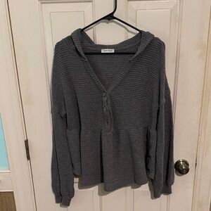 Gray V-Neck Sweater